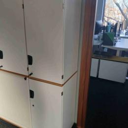 Szafa Na Klucz 2 Poziomowa Z Drewnopodobna Gora 40x40x164cm