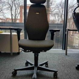 Fotel Biurowy Z Zagłówiem Szary